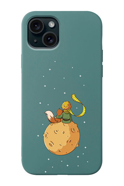 shoptocase Iphone 15 Uyumlu Küçük Prens ve uzay Desenli Lansman Telefon Kılıfı