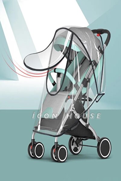 MasterCar Kalın PVC Pencereli Su Geçirmez Fermuarlı Lüks Bebek Arabası Yağmurluğu Tüm Bebek Arabaları İle Uyum