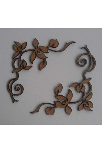 zeyalazer Stencil Tasarım Sarmaşık İkili Köşe Duvar Ahşap Cam Boyama Deseni