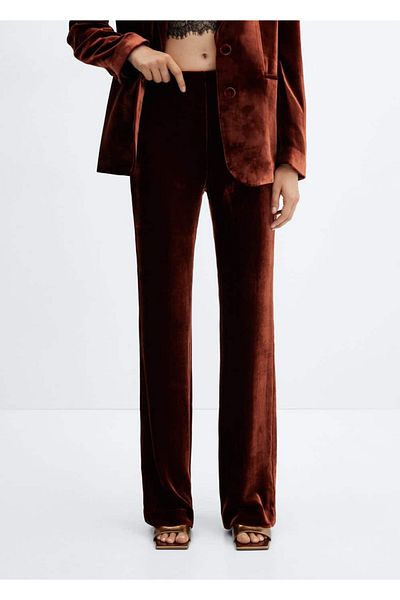 MANGO Woman Velvet fabric pants