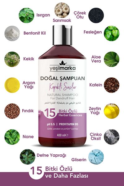 yeşilmarka Șampon natural, hrănitor, păr uscat și fin, infuzat cu uleiuri naturale și extracte botanice, 40