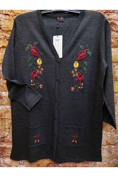 İDO Long Steel Knitted Cardigan