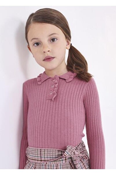 MAYORAL Girl's Pink Polo Collar Sweater