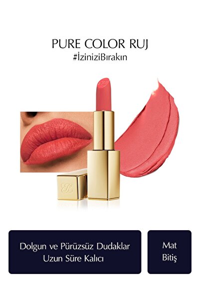 Estee Lauder Mat Bitişli Ruj - Pure Color Matte Lipstick - 3.5gr - Renk: 600 Visionary