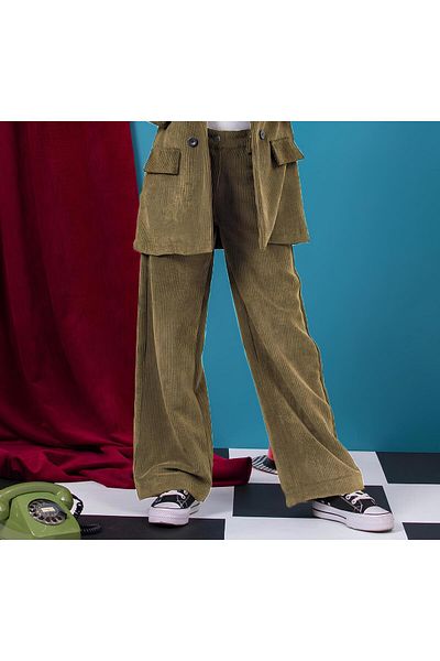DMB BOYS & GIRLS Waist Adjustable, Wide Leg, High Waist Girl's Velvet Trousers