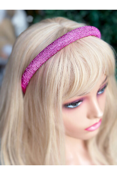 QUEEN AKSESUAR تريند فاشن فاخر كريستال شفاف فضي رمادي صف حجري منحني عالي واسع...