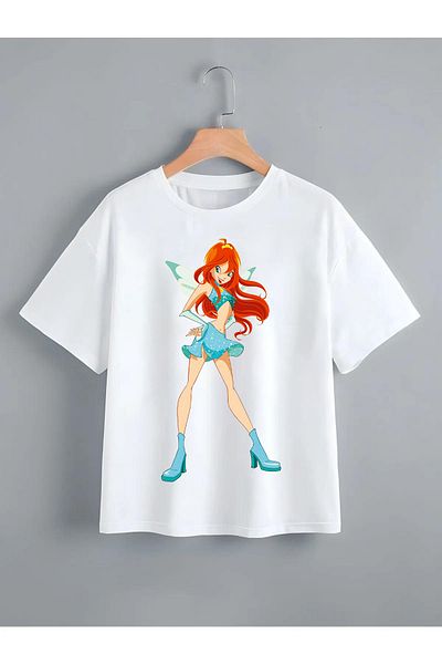 Pisa Art Детска тениска с щампа на Winxclub Stella Bloom и Флора