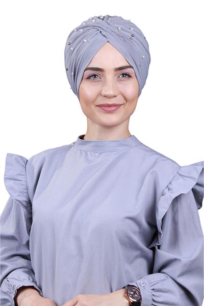 Melodi Scarf Γυναικείο Hijab Pearl and Stone Vera Outer Bone ανοιχτό γκρι