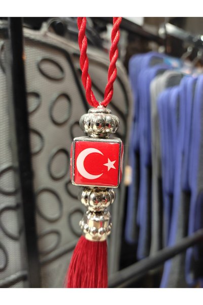 SS Oto Oto Ev Asma AYNA Ve EV Püsküllü Silikon Türk Bayrağı SÜS