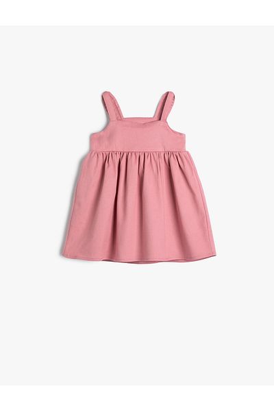 Koton Cotton Salopet Dress for Baby Girl - with Ear Applique and Heart Embroidery