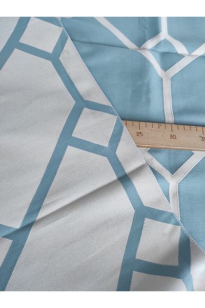 Evcimenhome Produs nou Țesătură din bumbac țesut pe două fețe 120cmx120cm culoare: culoare petrol-ecru