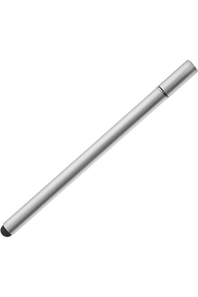 Microcase Universal Telefon Tablet iPad Gri 2in1 Disk Uçlu Stylus Pen Dokunma...