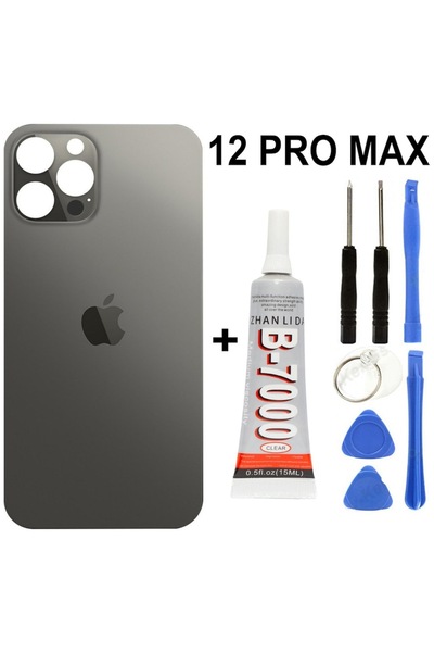 Genel Markalar iPhone Uyumlu 12 Pro Max Arka Batarya Pil Kapağı +yapıştırıcı ...