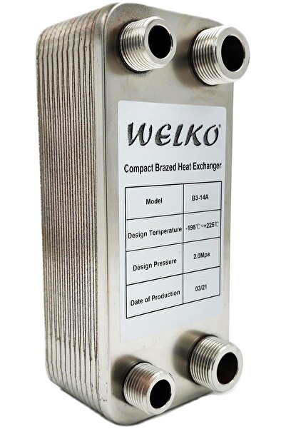 Welko EL30C-20 Plaka Kaynaklı Plakalı Isı Eşanjör Bağlantı 3/4- 1/2 Kapasite ...