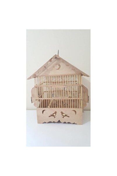 cotanakkafes Çatılı Ahşap Bambu Kafesi