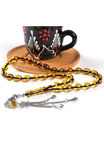 TESBİHCİBABA Alexandria Model Squeezed Amber Prayer Beads