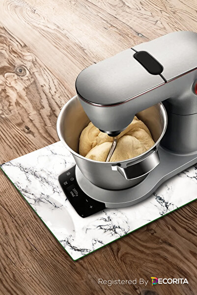 Decorita Mikser Altı Cam Stand | Tezgah Üstü Cam Stand | Beyaz Mermer Görünüm...