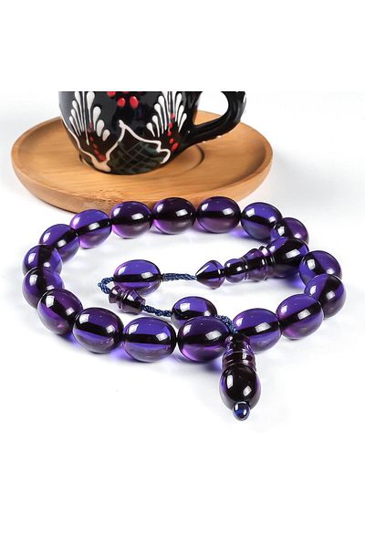 TESBİHCİBABA Custom Made Burgundy Blue Fan Rosary