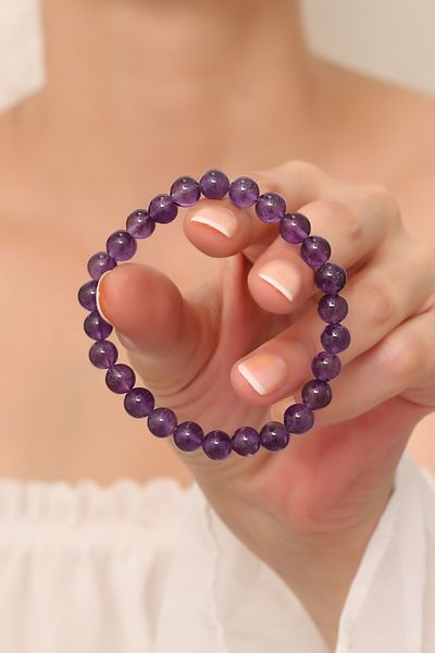 Dünya Doğal Taş Amethyst Stone Bracelet A