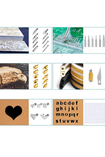 Havana Isı Ayarlı 37li Ahşap Yakma Kalemi Ve Elektrik Havya Seti 60w Fişli 3x1,5 Ttr