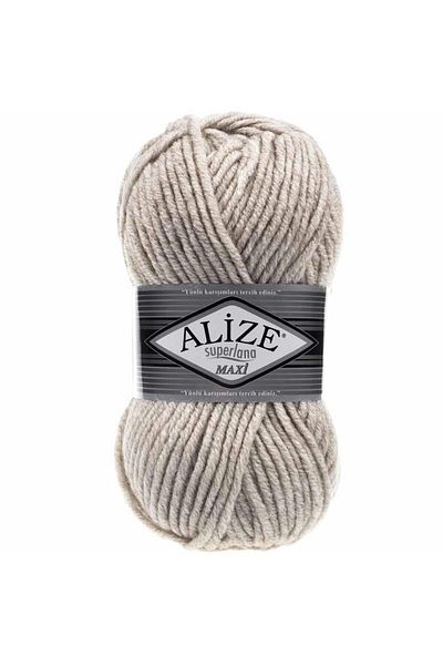 Alize بيج ميلانج 5 قطع سوبرلانا ماكسي - سترة سميكة محبوكة يدويًا وسترة صوفية وشاح
