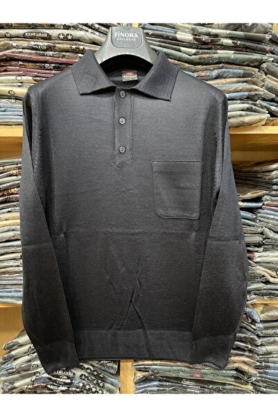 FATELLA Pulover pentru bărbați cu guler polo, culoare uni, fără model