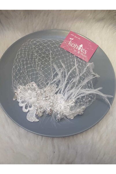 Kontes Gelin Vualet Nikah Şapkası Saç Aksesuarı