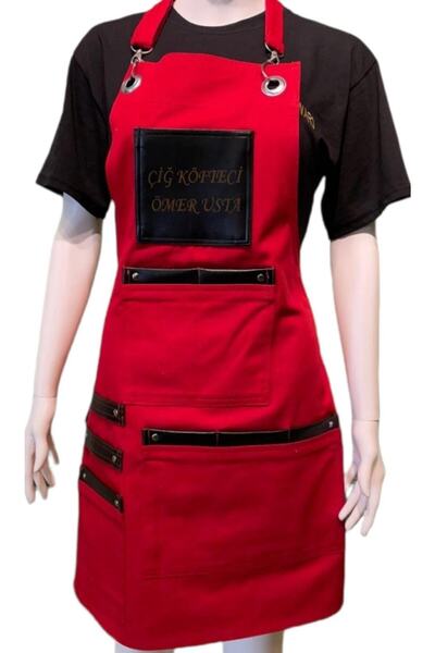 ÖNLÜK SEPETİ Strap Kitchen-Cook-Waiter-Restaurant Aprons Unisex Leather Detailed Adjustable Apron Types