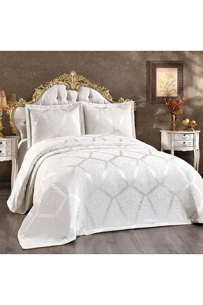 Solinas Collection Classy Cream Double Chenille Pique Bedspread