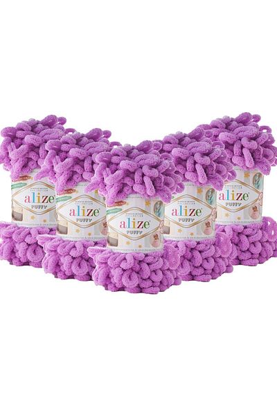 Alize Ορχιδέα 378 - Πακέτο με 5 Puffy Χειροποίητο Νήμα Πλεξίματος