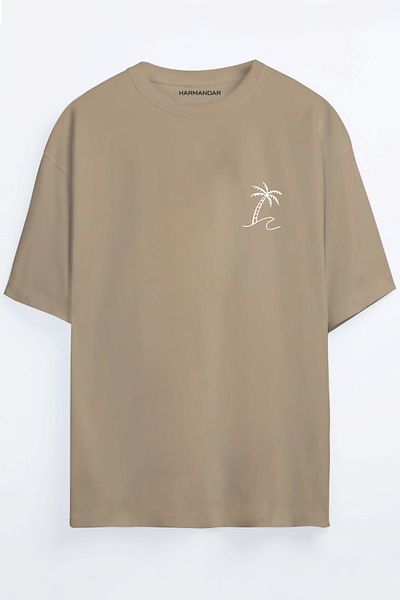 Harmandar Μπλουζάκι Unisex Oversize με στάμπα Palm Tree