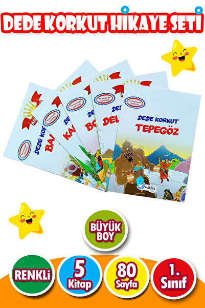 Harika Kitap Dede Korkut Hikaye Seti Ilk Okullar Için 5 Kitap 80 Sayfa Büyük Boy