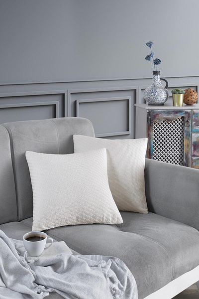 Znp Home Husa de perna decorativa naturală 2 piese Husa de perna 100% bumbac 44x44 cm