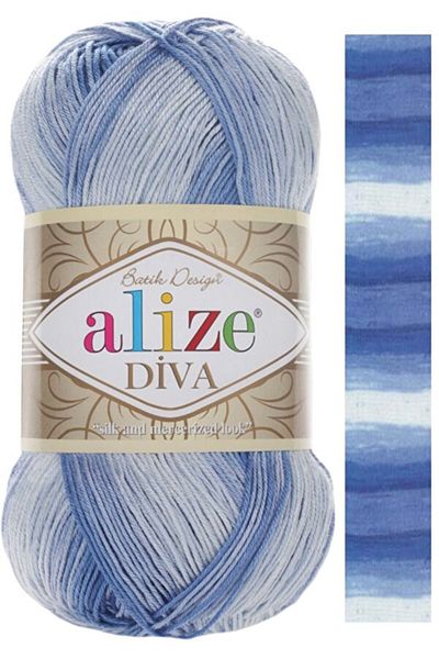 Alize 5 Pieces Diva Tie Dye Mercerized Thread Summer Bikini Bustier Blouse Knit Thread 3282