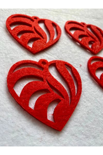 Mini Tasarım Atölyem Valentine's Day Decor - Christmas Tree Ornament Set of 12 Heart 1