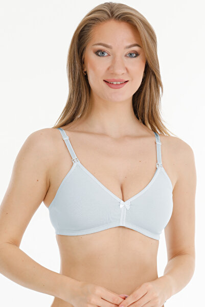 MS HAMİLE İÇ GİYİM Emzirene Capless Combed Cotton Bra HG0063 - Gray