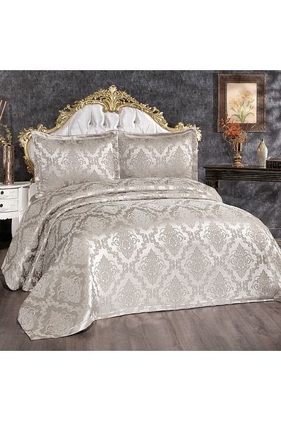 Solinas Collection Cuvertură de pat dublă din chenille piqué Helios Mink