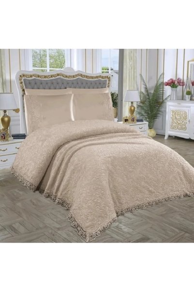 ZESA HOME FRENCH LACE 6 PIECES BLANKET BED COVER SET - WITH DOWER BOX -