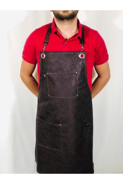 ÖNLÜK SEPETİ مريلة جزار جلدية مقاومة للبقع، مريلة جلدية جديدة للمقهى والمطاعم...