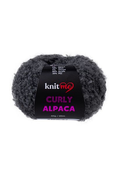 knitme 5 τμχ Μαλακό βελούδινο σχοινί KC09 καπνιστό με μάλλινο μπούκλα από μαλλί αλπακά