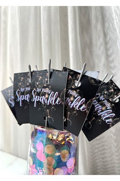 The Istanbul Event 10 Μαύροι φακοί για πάρτι "Let Party Sparkle" - Πρωτοχρονιάτικος φακός - Πρωτοχρονιάτικο στολίδι