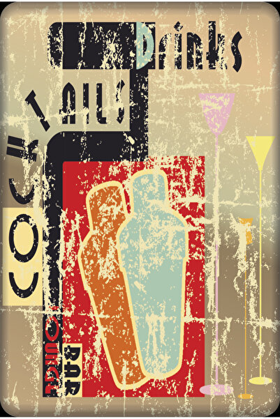 Hayat Poster cocktail bar distressed vintage look bar cafenea decor bucătărie poster retro din lemn