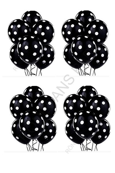STAR PARTY Star Black and White Polka Dot Balloon 20 Pieces