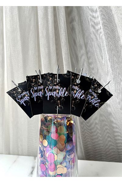 The Istanbul Event 10 Μαύροι φακοί για πάρτι "Let Party Sparkle" - Πρωτοχρονιάτικος φακός - Πρωτοχρονιάτικο στολίδι