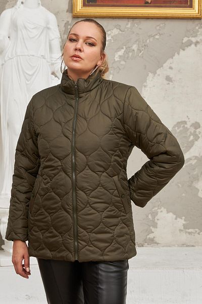 RMG Quilted Plus Size Khaki Coat