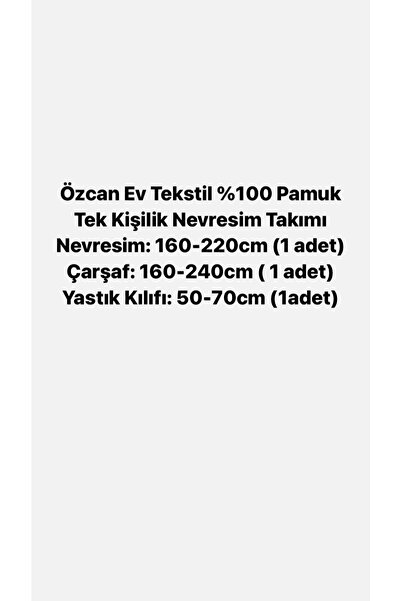 Özcan Ev Tekstil 100% Cotton Single Duvet Cover Set