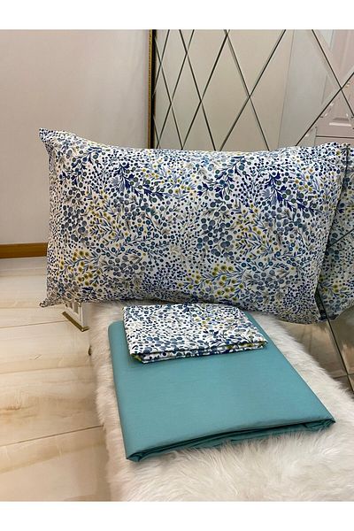 Özcan Ev Tekstil Set de perne cu cearșaf elastic Ranforce 100% bumbac