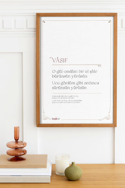 Munu Note Vâsıf Minimalist Çerçevesiz Poster Beyitli Edebi Poster
