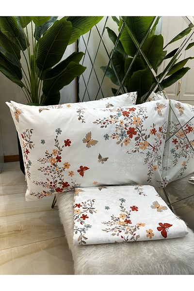 micoton PATTERNED COTTON SINGLE RISE-FREE SHEET AND PILLOW CASE SET