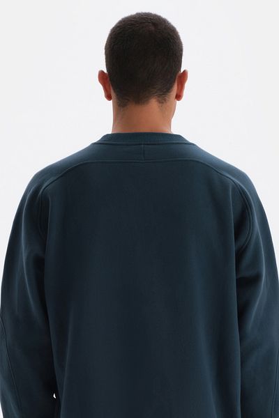 Dagi Petrolblaues Sweatshirt mit Nahtdetail